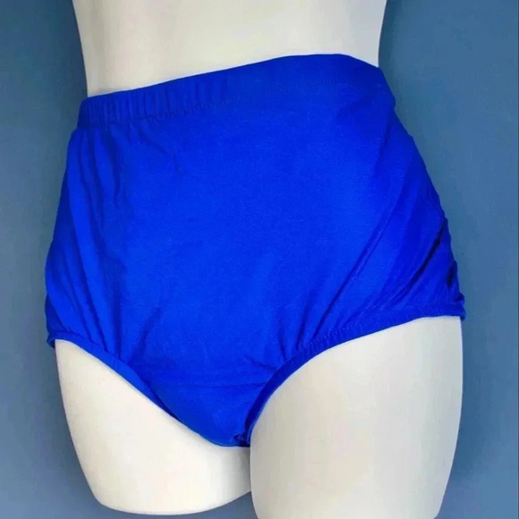 Resorts Plus Tummy Control Slimming Blue Swim Bikini Bottom NEW! Size 14W - Picture 2 of 5